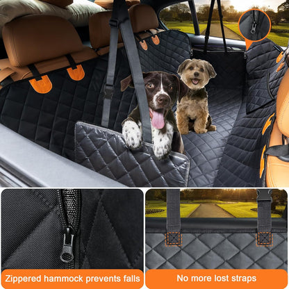 Dog Car Seat Cover for Pets 100% Waterproof Seat Cover Hammock 600D Heavy Duty Scratch Proof Nonslip Durable Soft Back Seat Covers for Cars and Suvs